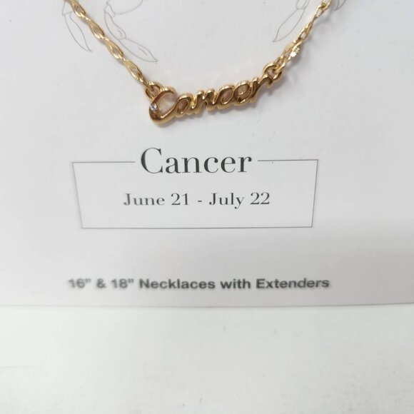 Time And Tru Cancer Zodiac 16" & 18" Gold-Tone Necklaces With Extenders - Picture 3 of 7